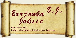 Borjanka Joksić vizit kartica